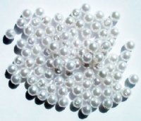 100 8mm Round White Pearl Acrylic Beads